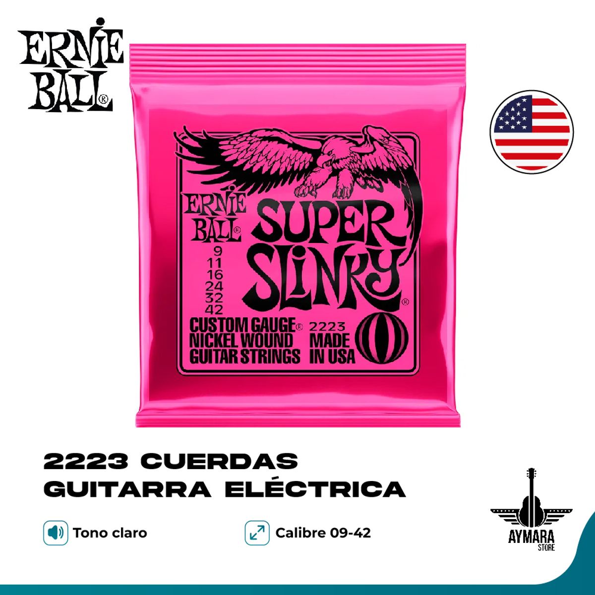 ERNIE BALL - Ernie Ball 2223 Cuerdas Guitarra Eléctrica 9/42
