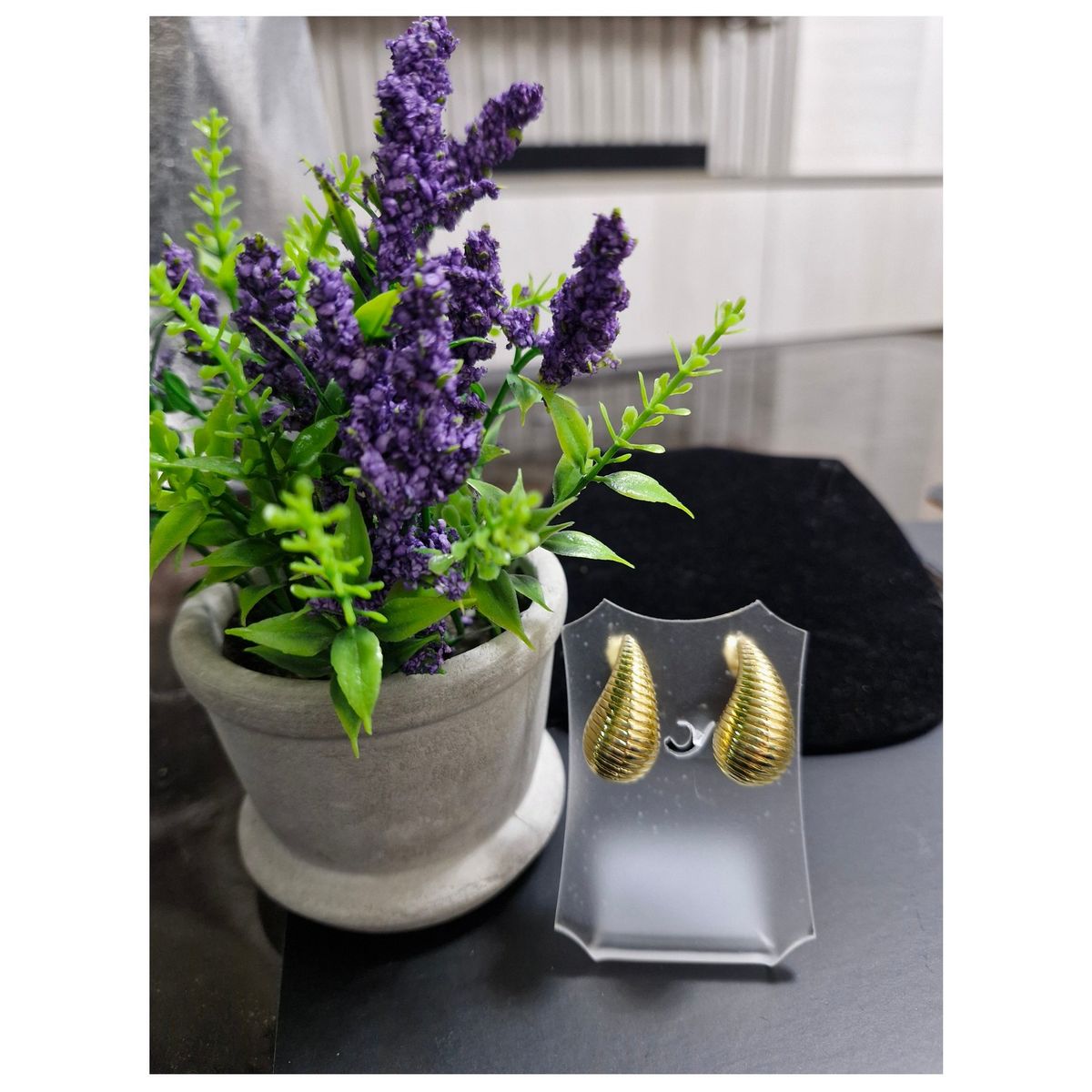 FERNANDA ROMERO JOYAS Y ACCESORIOS - Hermosos Aretes Gotas Drop Tendencia elaborados Acero con rayitas