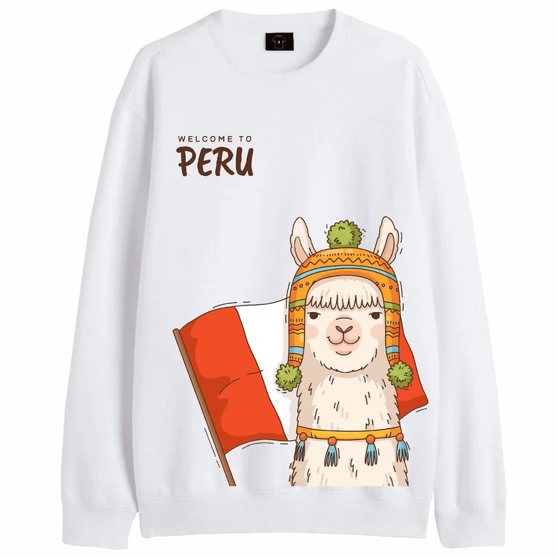 NACIONAL - Polera Sin Capucha Bandera y Vicuña Peru