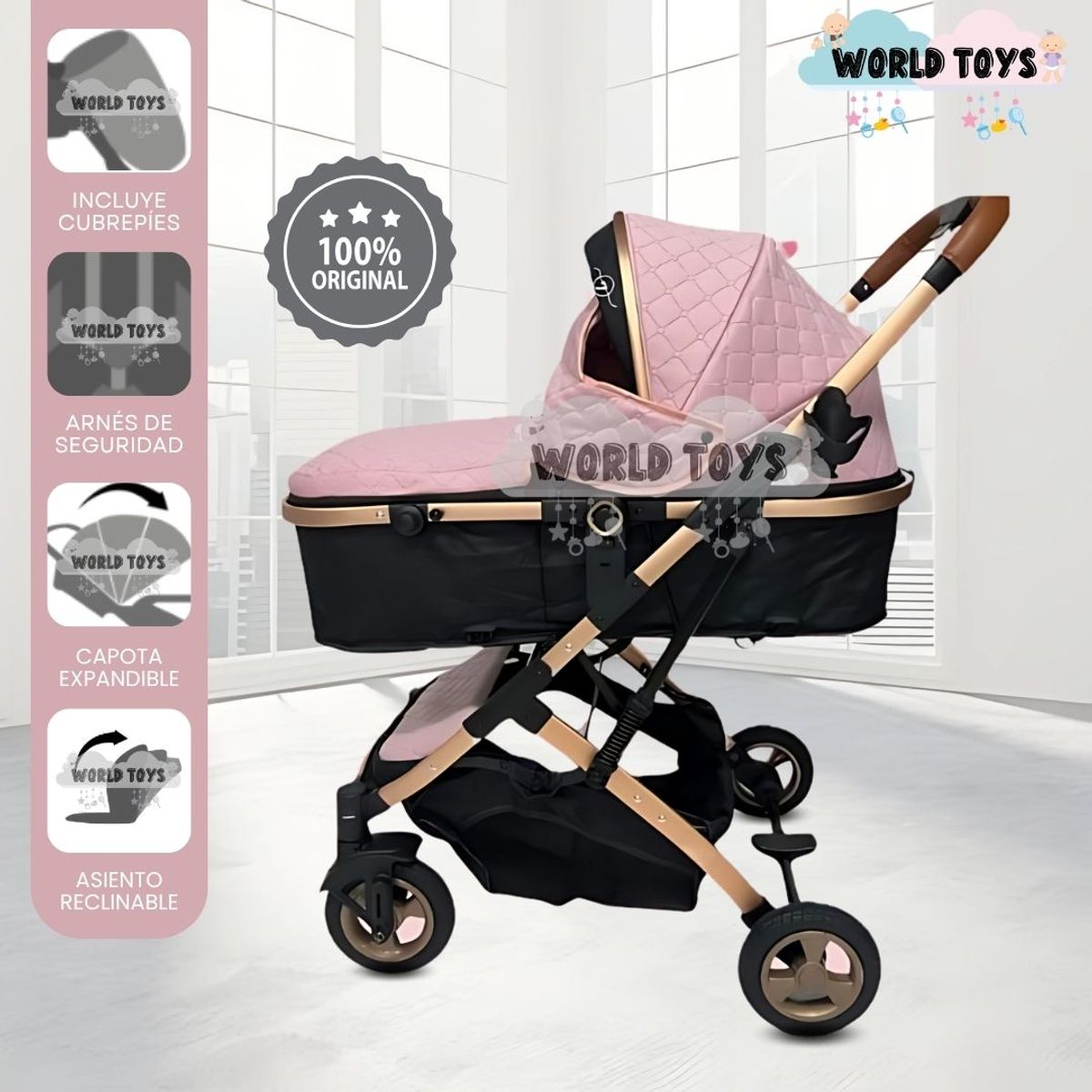 BABY - Coche Moisés de Lujo «NOA» Edición Limitada Pink