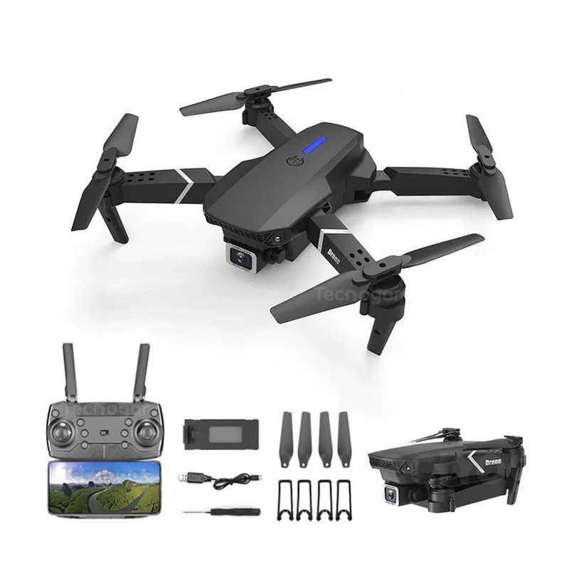 GENERICO - Drone Volador E88 Doble Cámara con Estuche Protector HD