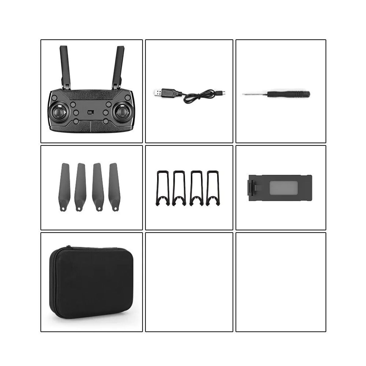 GENERICO - Drone Volador E88 Doble Cámara con Estuche Protector HD