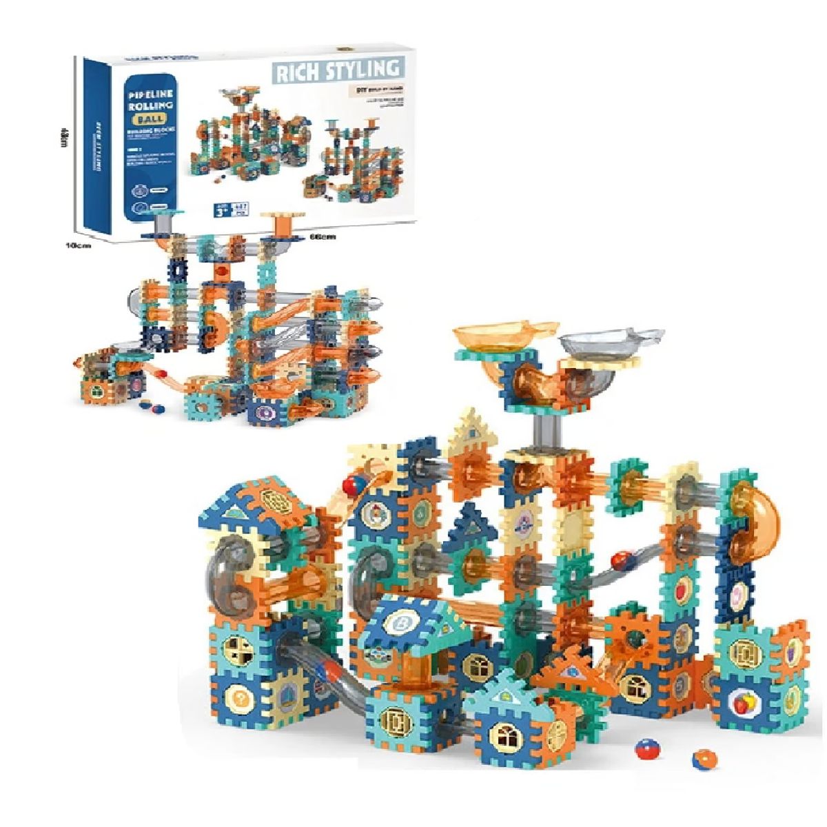 GENERICO - Tobogan Pista de Canicas Pipeline Rolling 487 Piezas