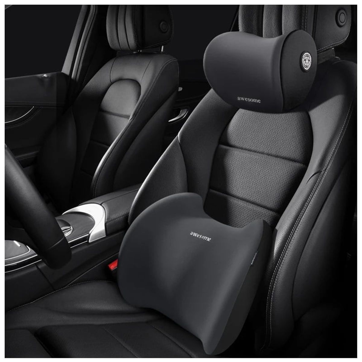 GENERICO - Soporte Lumbar Awesome Negro Auto Camioneta