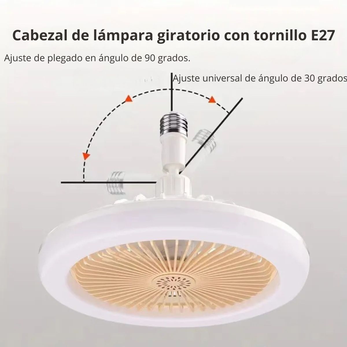 GENERICO - Foco Ventilador de Techo Giratorio con Control + Fragancia CP-FS01