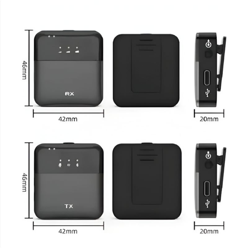 SEISA - Micrófonos Inalámbricos Doble Tipo C Retorno de Audio 3.5 mm SX9-IP