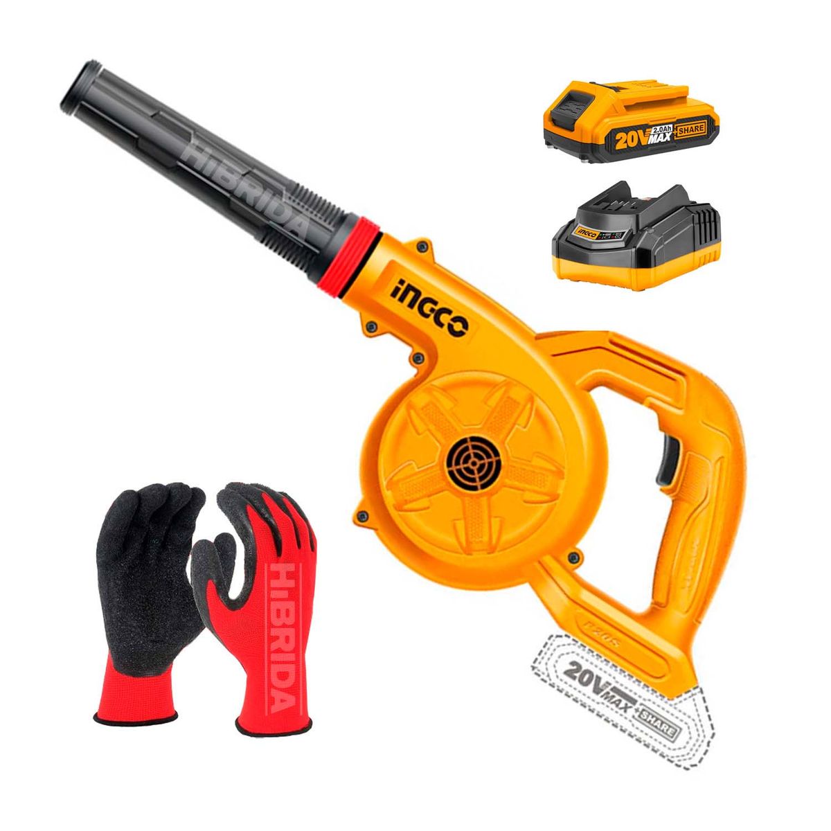 INGCO TOOLS - SOPLADOR INGCO AIRE POTENTE INALÁMBRICO 1BAT CARGADOR - COMBO