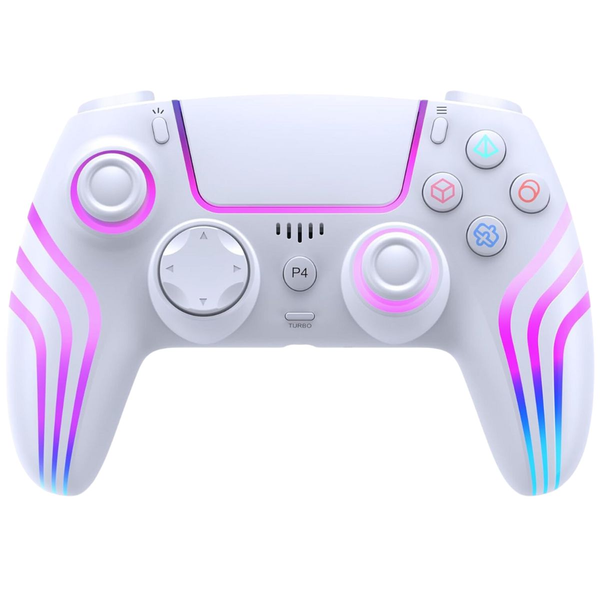 SEISA - Mando PS4 Inalámbrico Blanco con 4 Efectos de Luz SEISA SJ-4013B