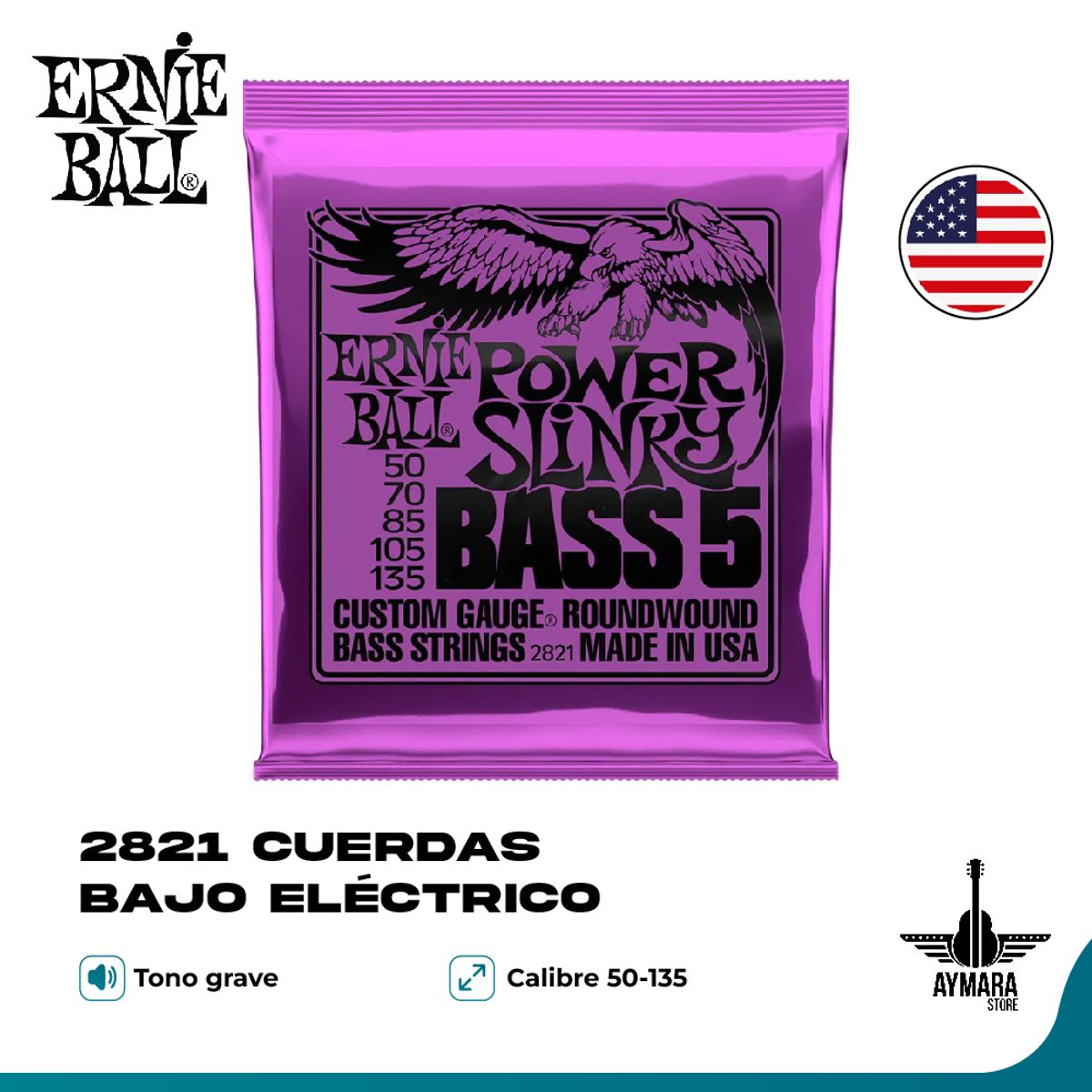 ERNIE BALL - Ernie Ball 2821 Cuerdas Bajo Eléctrico 50/135