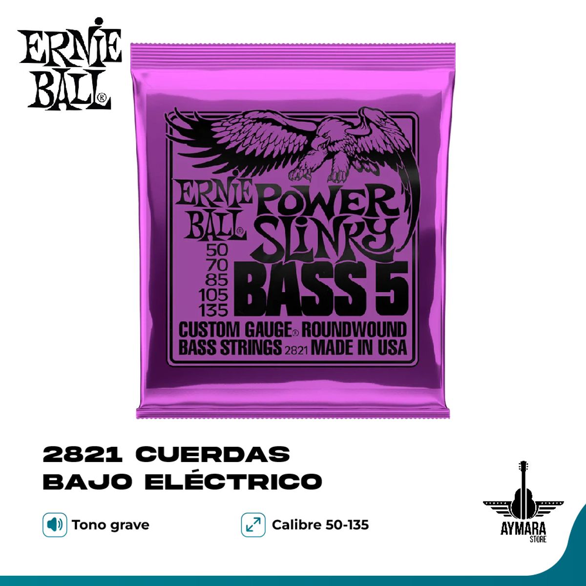 ERNIE BALL - Ernie Ball 2821 Cuerdas Bajo Eléctrico 50/135