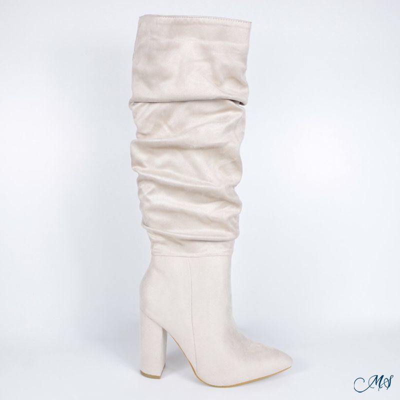 MARGLO SHOES - Botas Altas Gamuza Mujer Beige M69