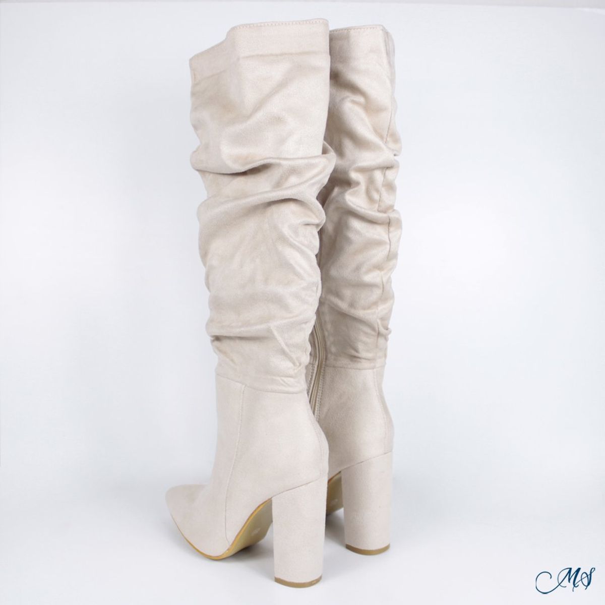 MARGLO SHOES - Botas Altas Gamuza Mujer Beige M69