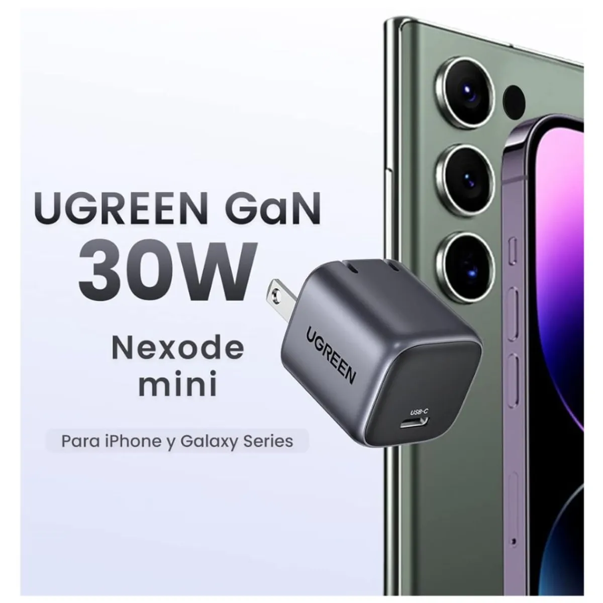 UGREEN - Mini Cargador UGREEN Tipo C 30W Carga Rápida iPhone Macbook Air