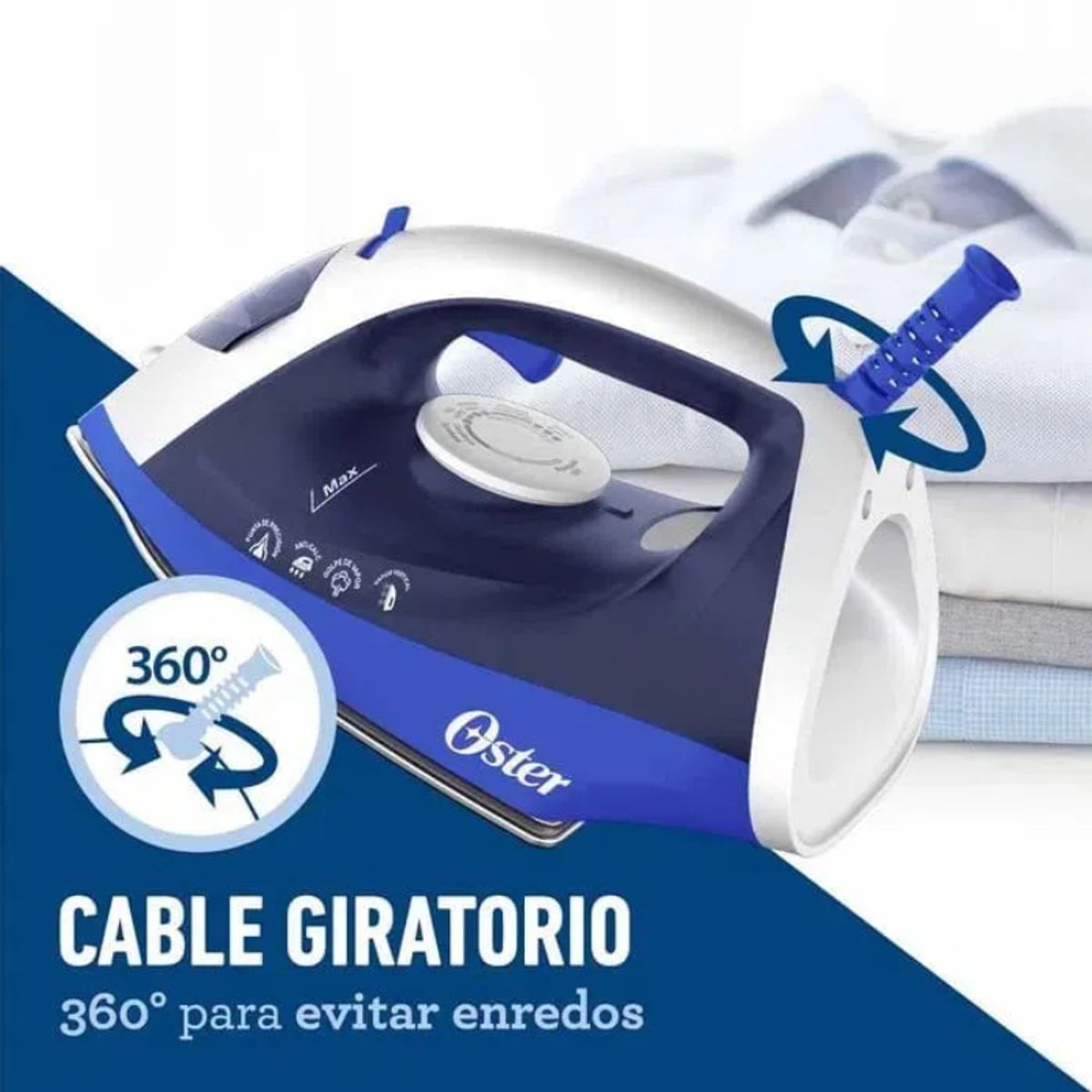 OSTER - Plancha Oster a Vapor con Base Antiadherente GCSTBS6003 053 Azul