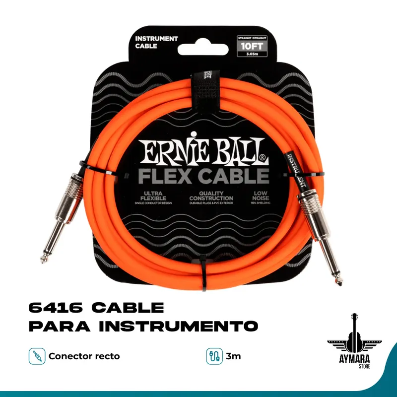 ERNIE BALL - Ernie Ball 6416 Cable Instrumento 3M