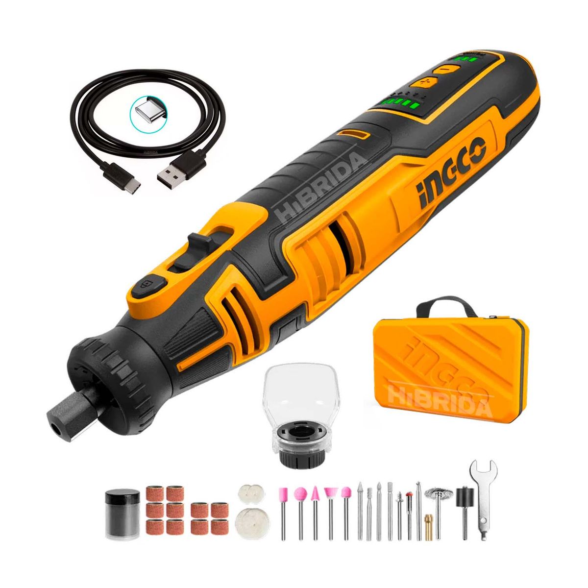INGCO TOOLS - MINITORNO GRINDER 8V INCGO 67 ACS INALÁMBRICO USB TIPO C - CMGLI0801