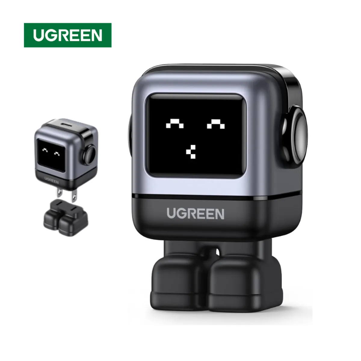 UGREEN - Cargador Ugreen Type C 30W Carga Rápida Robot con Pantalla Led UGREEN UNO Iphone iPad