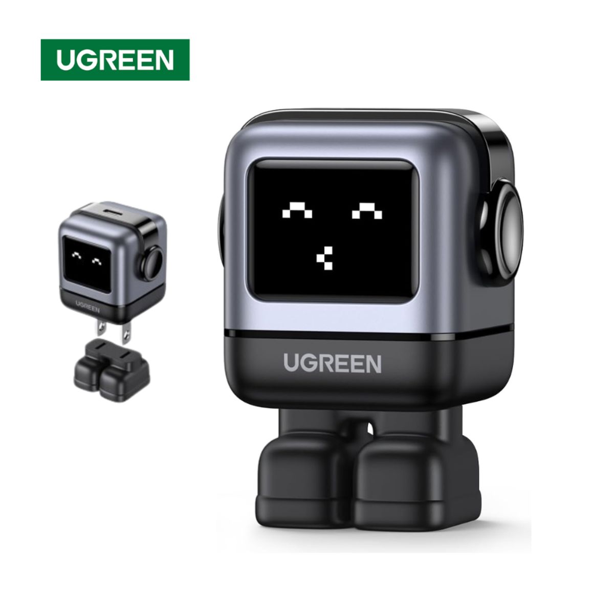 UGREEN - Cargador Ugreen Type C 30W Carga Rápida Robot con Pantalla Led UGREEN UNO Iphone iPad