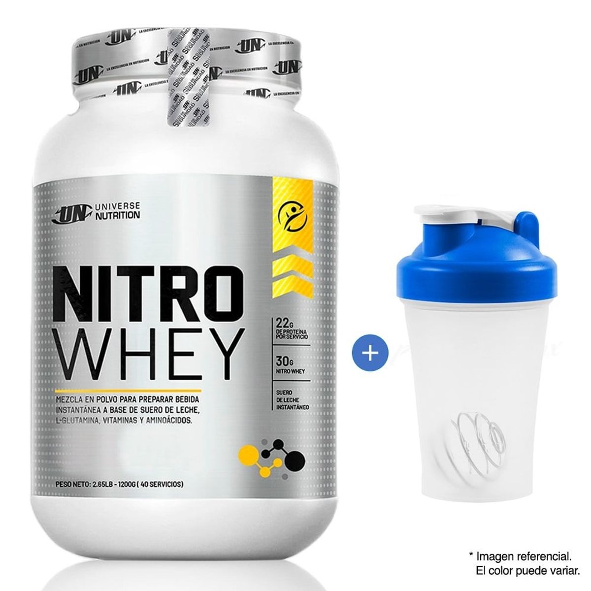 UNIVERSE NUTRITION - NITRO WHEY 1.1 KG COOKIES AND CREAM MÁS SHAKER