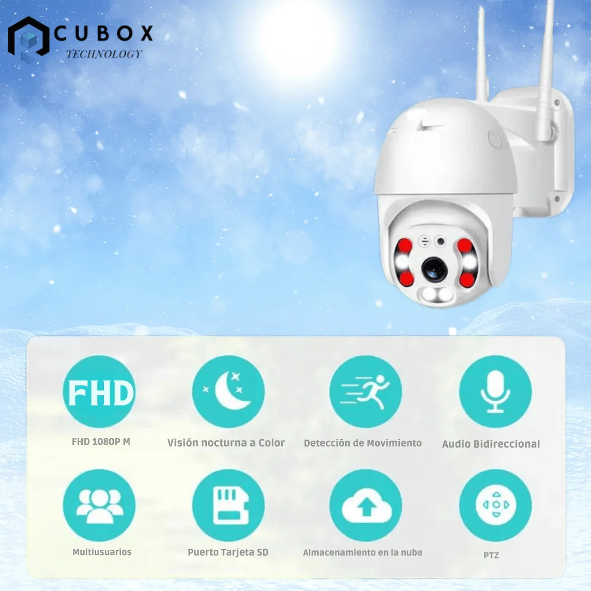 OEM - Camara de seguridad WiFi  FHD 2MP Sensor Movimiento