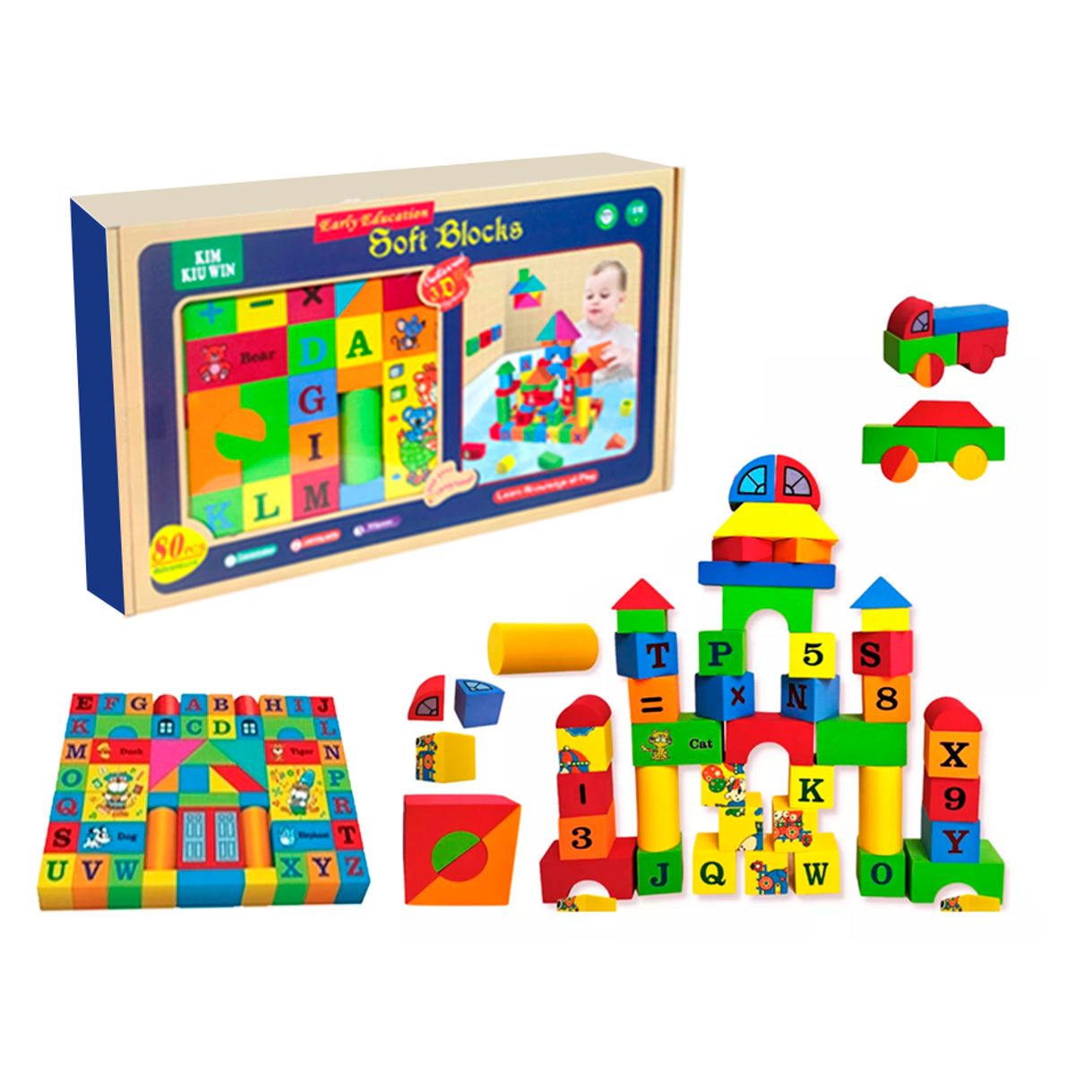 GENERICO - Bloques De Construcción De Eva Soft Juego Rompecabezas 80pcs