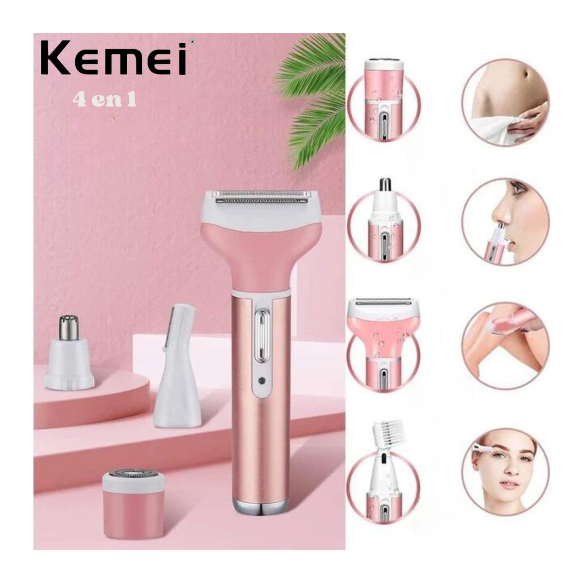 KEMEI - Kemei Depiladora 4 en 1 para mujer