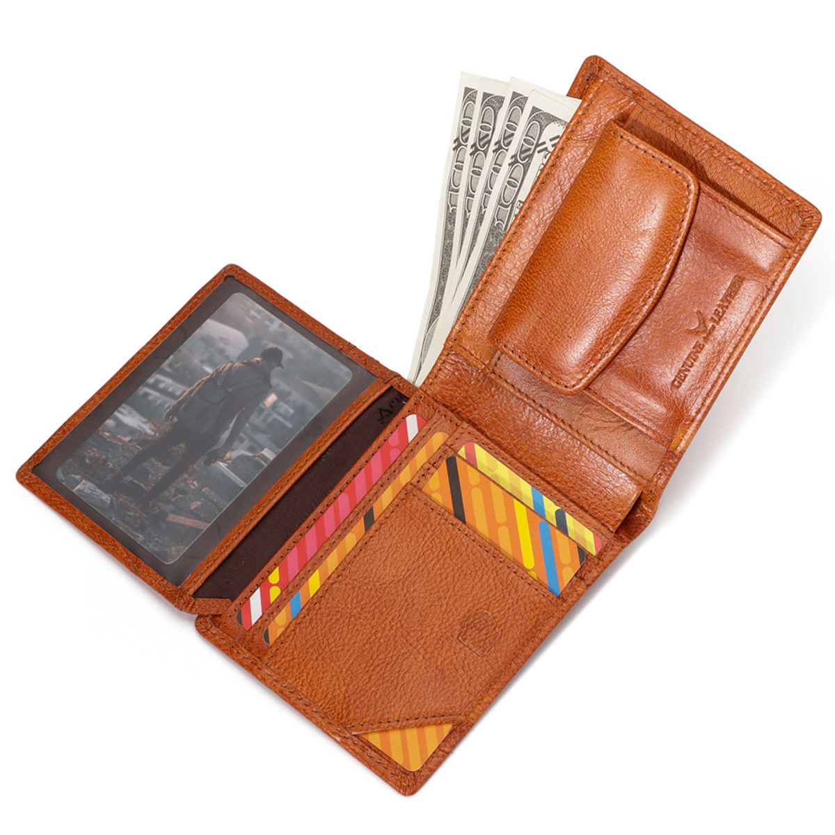 ARMUZ - Billetera de Cuero Vacuno Diseño Clásico con RFID AR13 Hombre