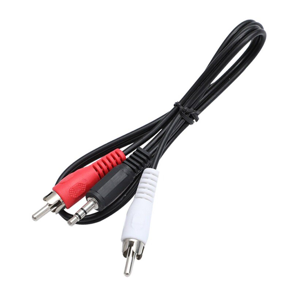 GENERICO - Cable Adaptador RCA Macho a Stereo 3.5 mm Macho 1 metro Pack 2 Piezas