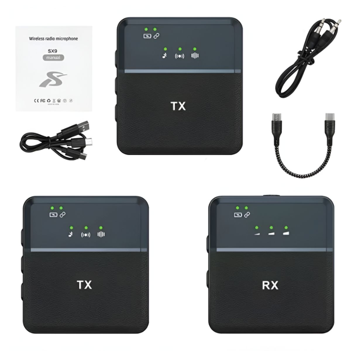 SEISA - Mini Micrófono SEISA Inalámbrico Dual micrófono SX9 Tipo C