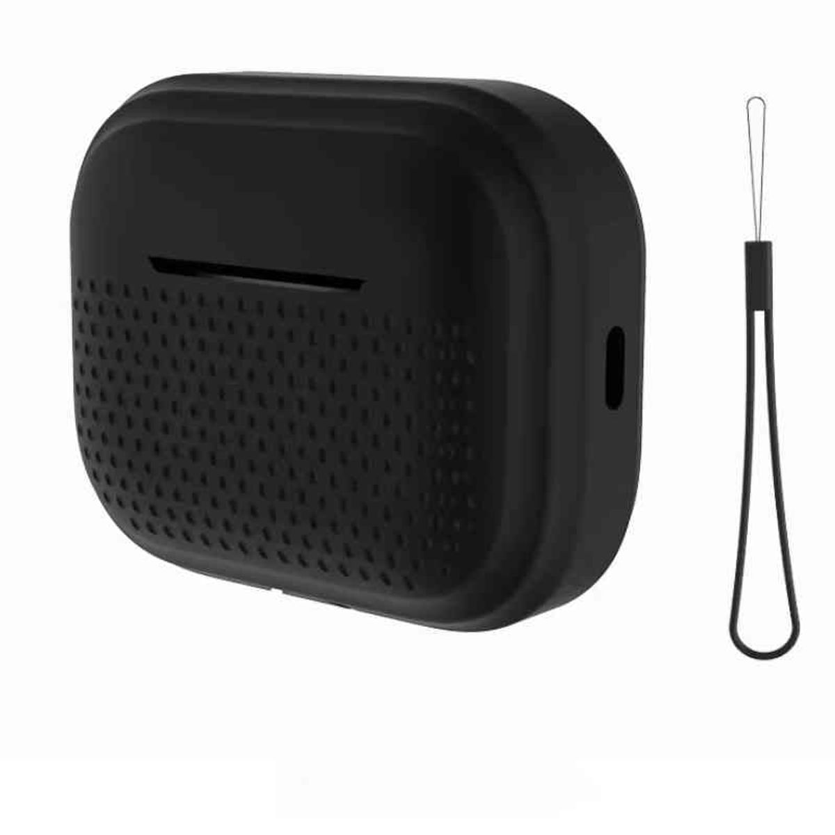 GENERICO - Funda Case de Silicona con soga para Audífonos Airpods PRO 2 - NEGRO