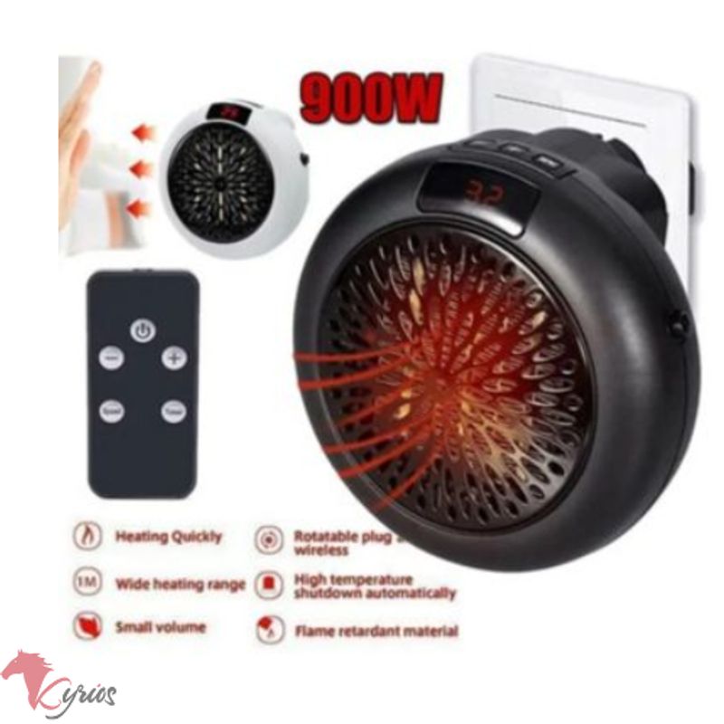 GENERICO - Mini Calentador Eléctrico De 900w Para El Hogar-Negro