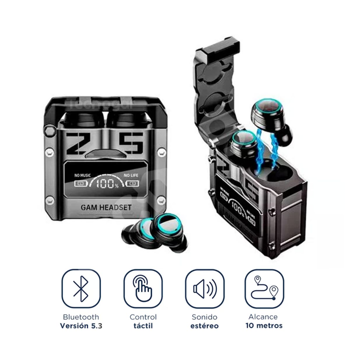 IMPORTADO MC - AUDÍFONOS BLUETOOTH M25 GAMER INALÁMBRICO CON PANTALLA LED