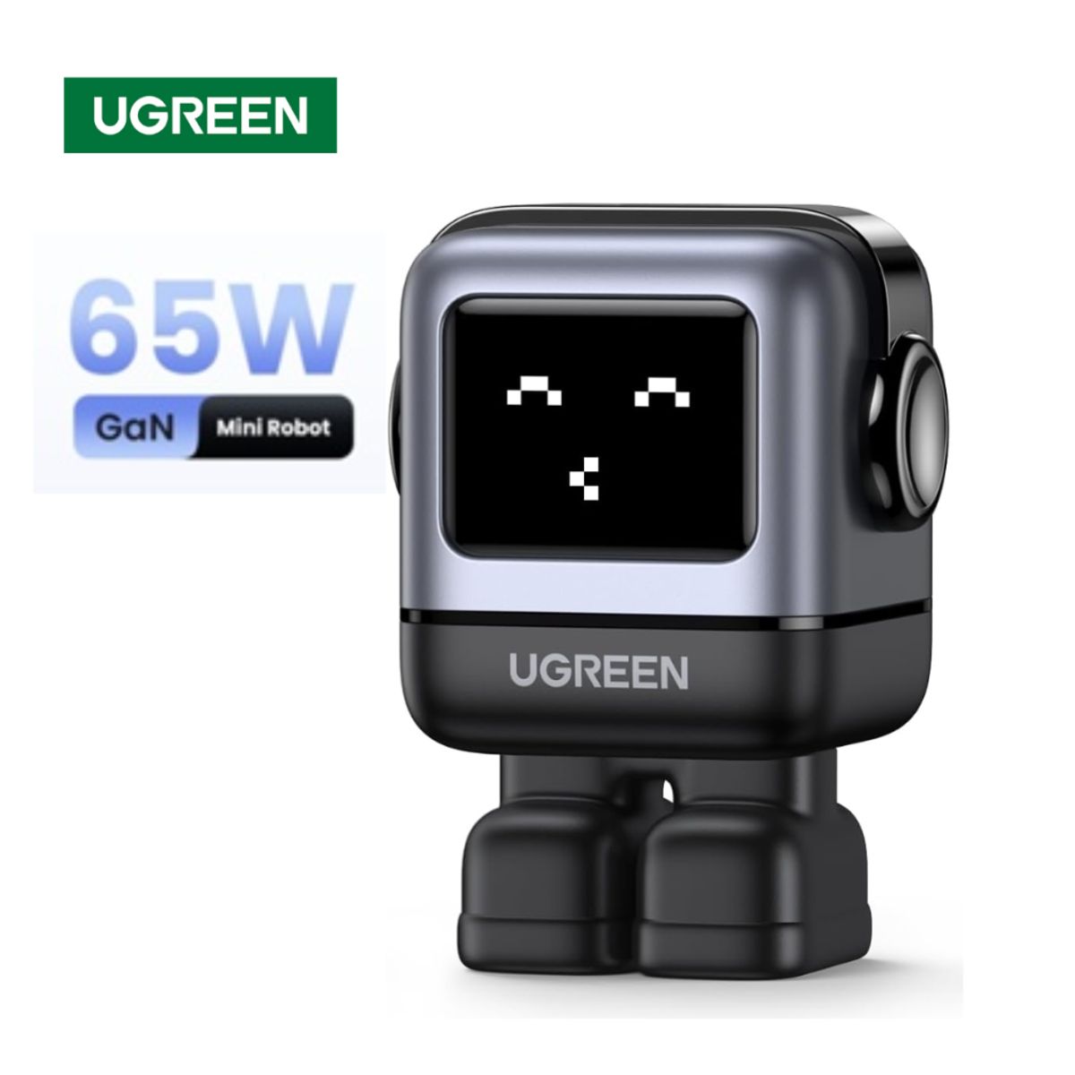 UGREEN - Cargador Ugreen Type C 65W Carga Rápida Robot con Pantalla Led UGREEN UNO Iphone Macbook Air iPad