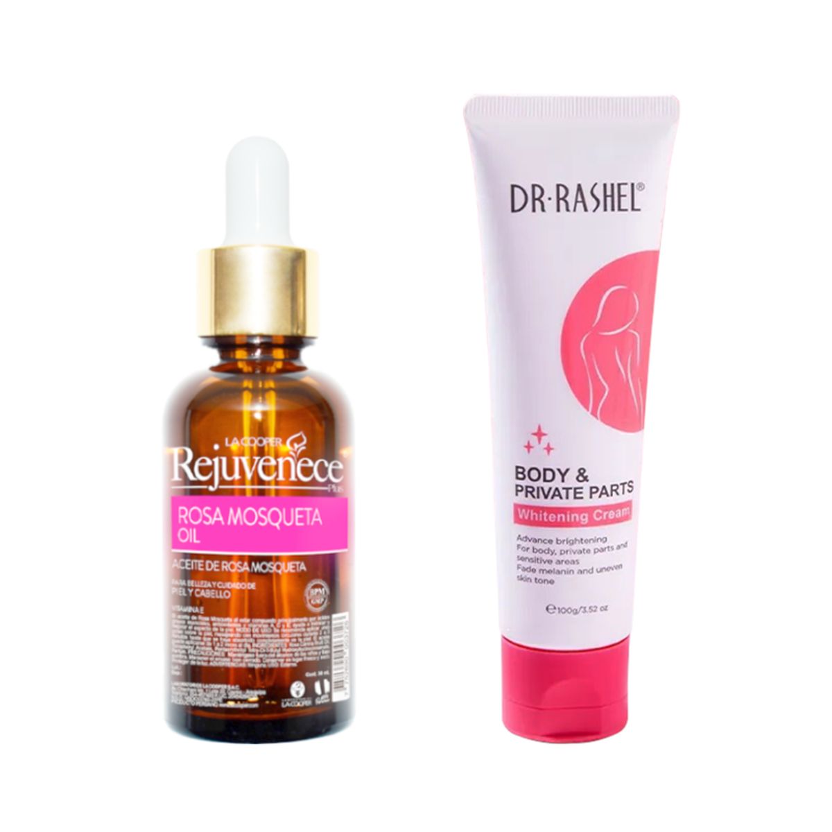 GENERICO - Aceite Facial de Rosa Mosqueta + Crema Blanqueadora Corporal