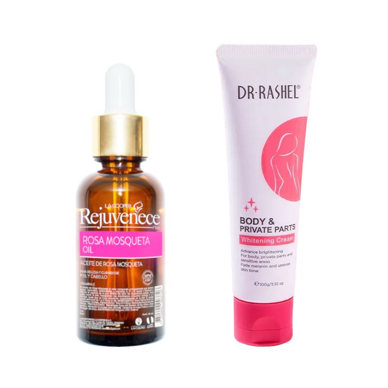 GENERICO - Aceite Facial de Rosa Mosqueta + Crema Blanqueadora Corporal