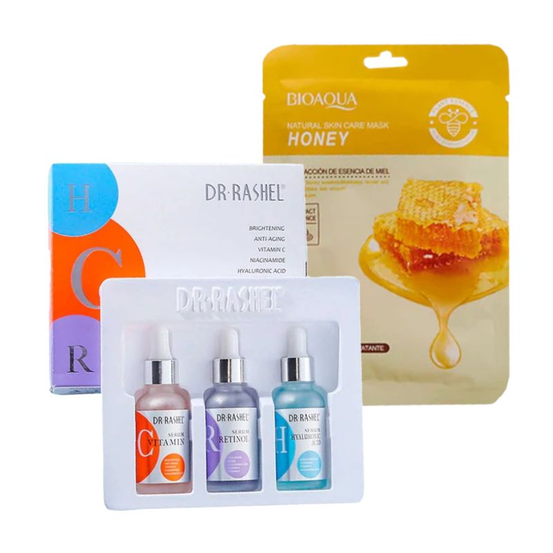 GENERICO - Pack Serum Facial 3 en 1 + Mascarilla Natural De Miel