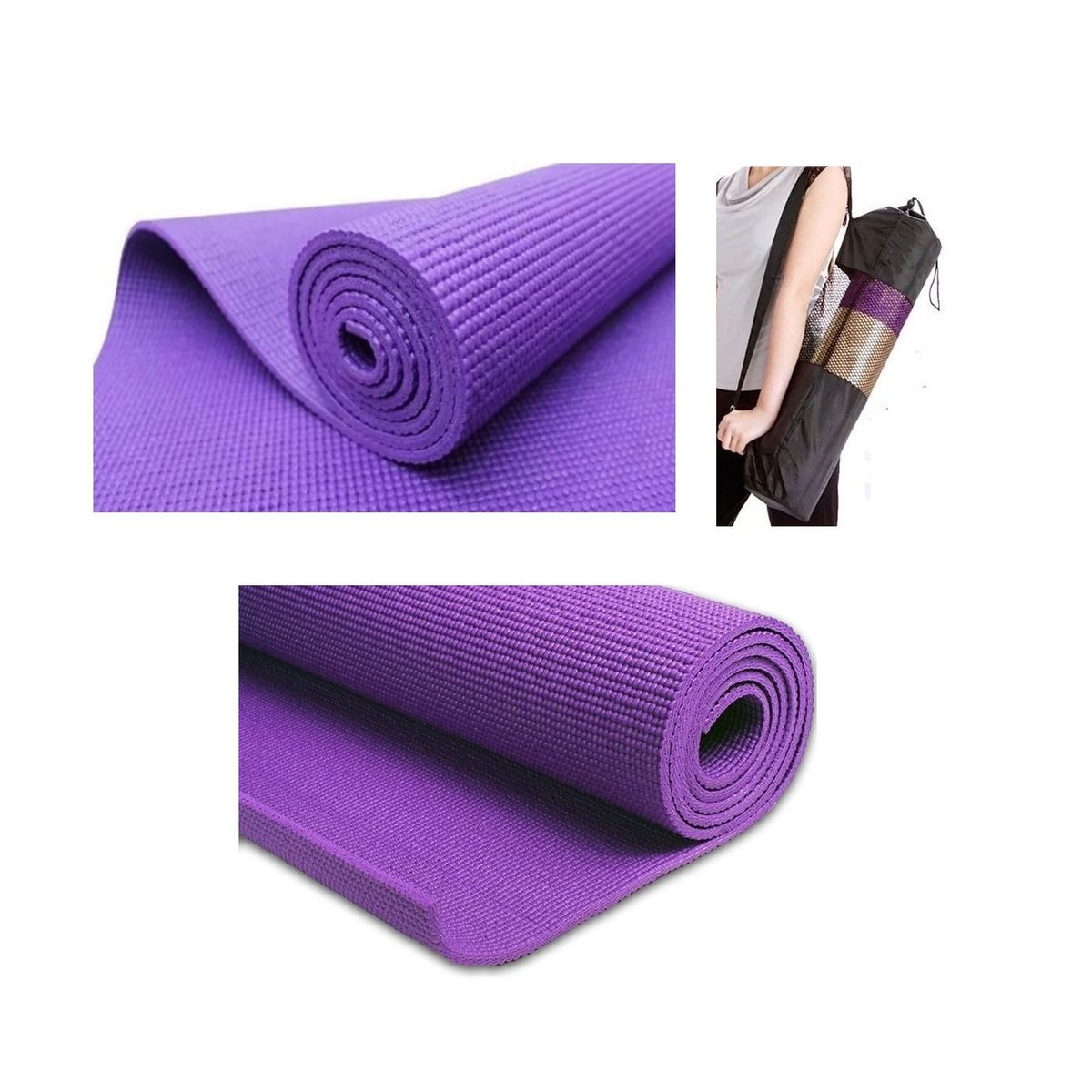 GENERICO - Yoga Mat Colchoneta 6mm Morado con Bolso