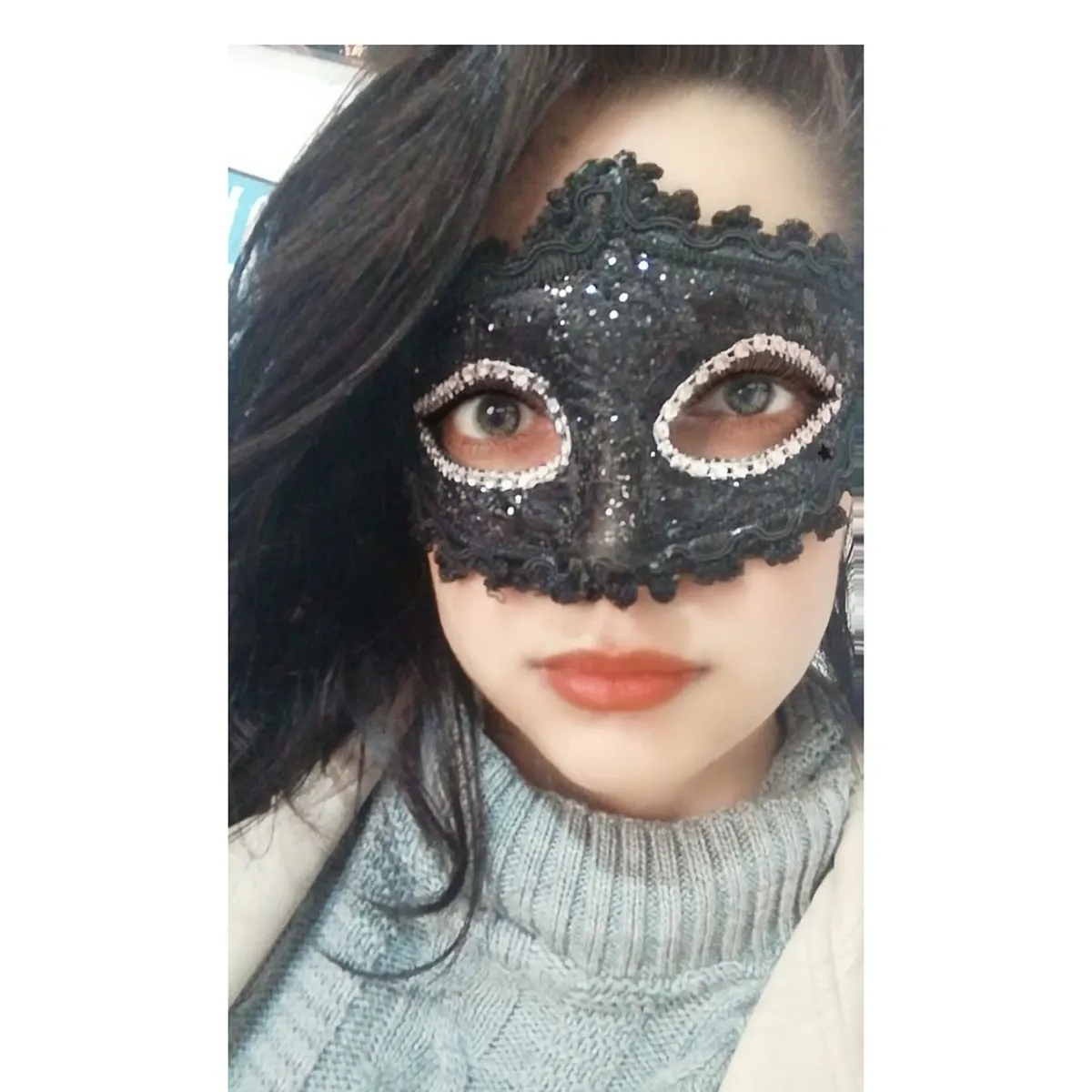 GENERICO - Antifaz de Halloween mujer 50 Sombras de Grey en negro