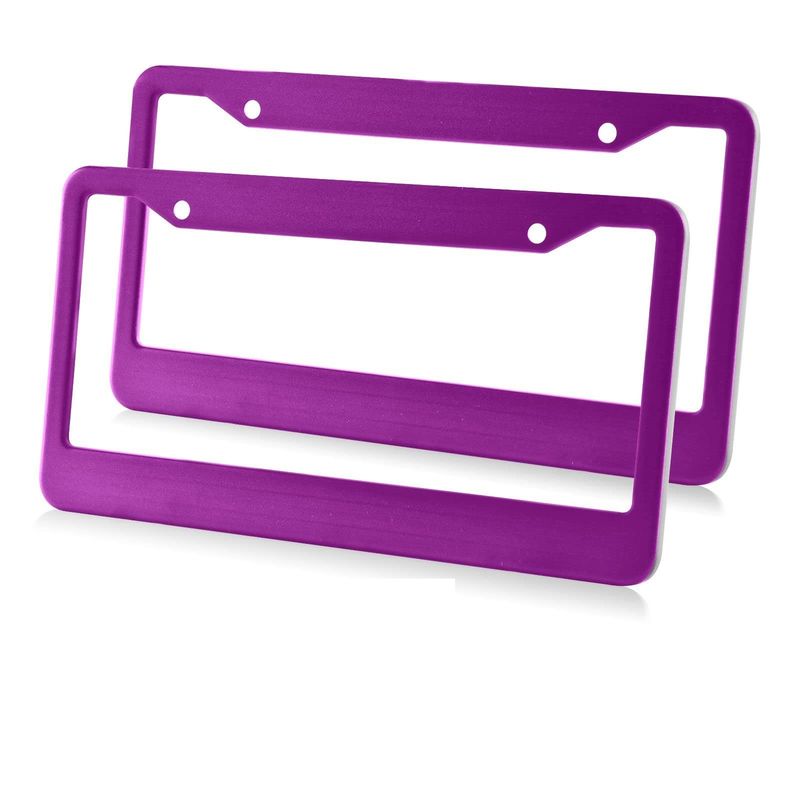 GENERICO - Marco De Placa Auto Universal De Metal Purple 2pcs