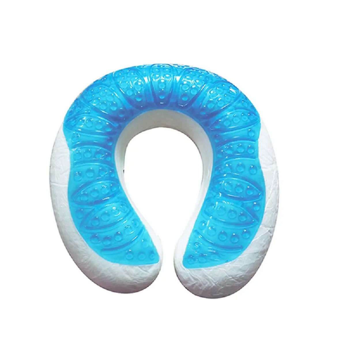 GENERICO - Collarin Almohada Viscoelástica Cuello U Gel Funda Negra