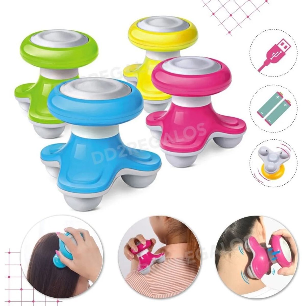 GENERICO - Masajeador de 3 patas Vibrador_.