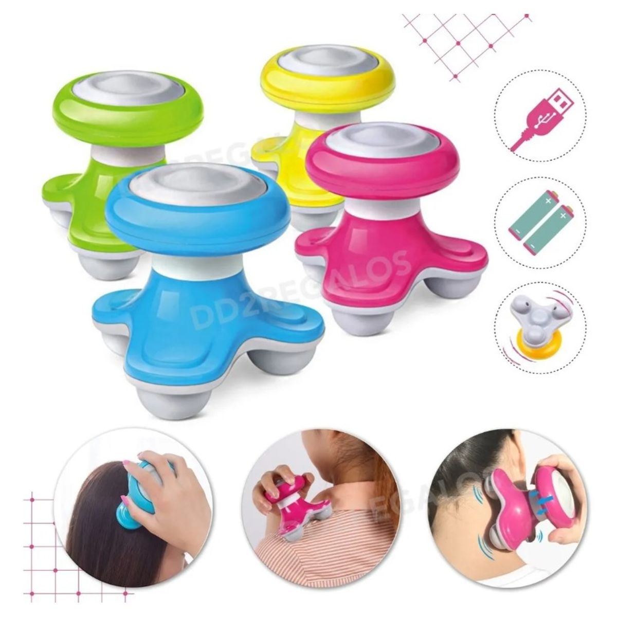 GENERICO - Masajeador de 3 patas Vibrador_.