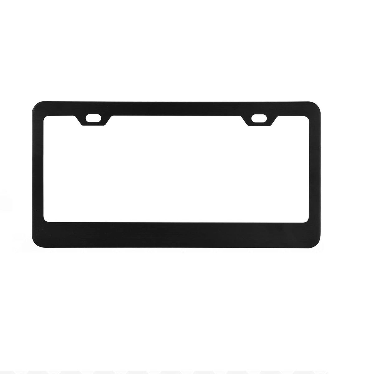 GENERICO - Marco De Placa Auto Universal De Metal Negro 2pcs