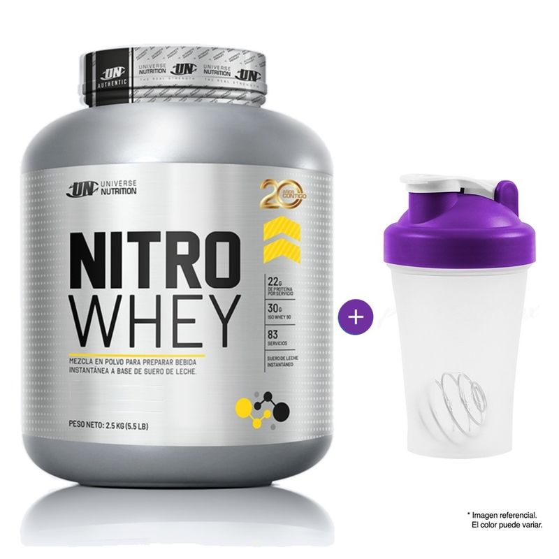 UNIVERSE NUTRITION - NITRO WHEY 2.5 KG COOKIES AND CREAM MÁS SHAKER