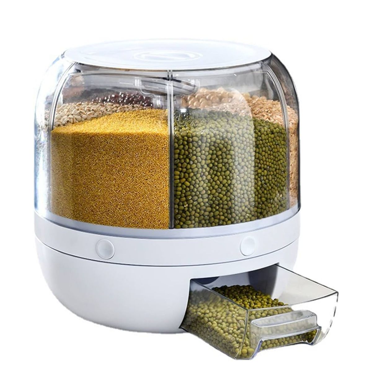 GENERICO - Dispensador de menestras giratorio 6kg-Blanco