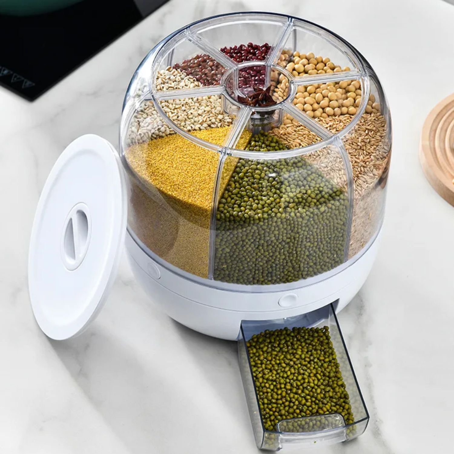 Dispensador de menestras giratorio 6kg-Blanco GENERICO | Falabella Perú