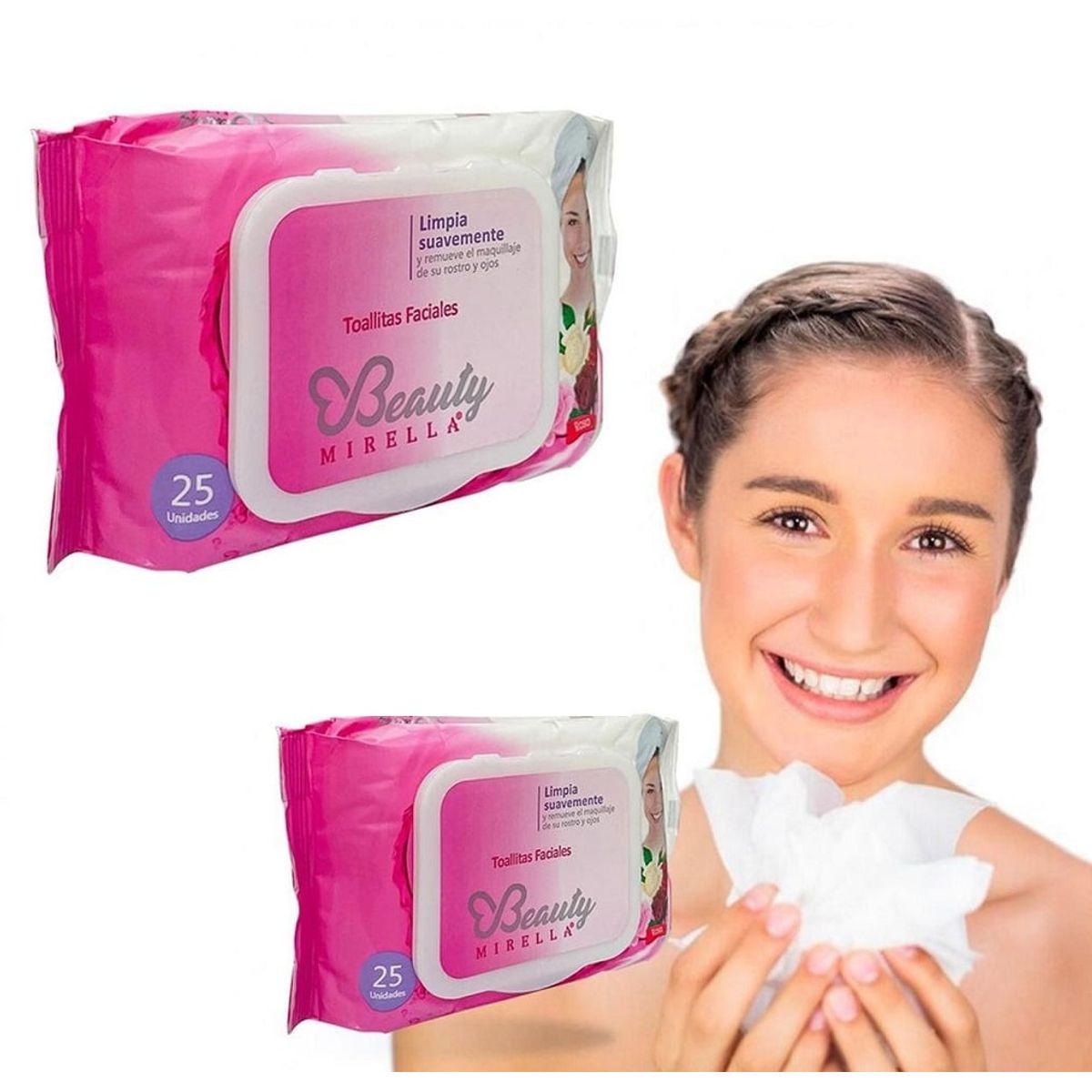 GENERICO - Toallitas faciales paños húmedos desmaquillante extracto rosas 25und_123