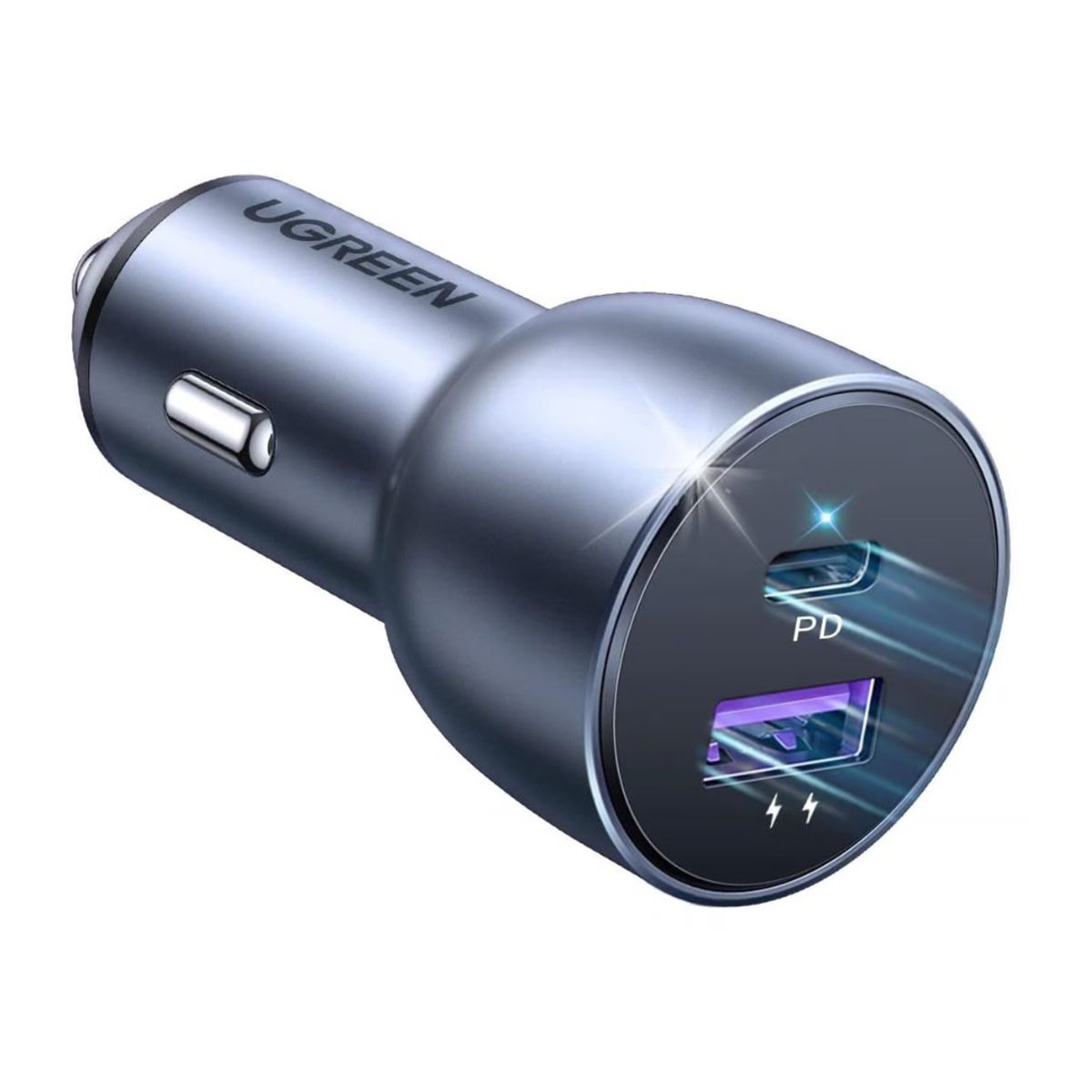 UGREEN - Cargador UGREEN de Auto Carro Carga Rápida 50W 2 Puertos USB Tipo C