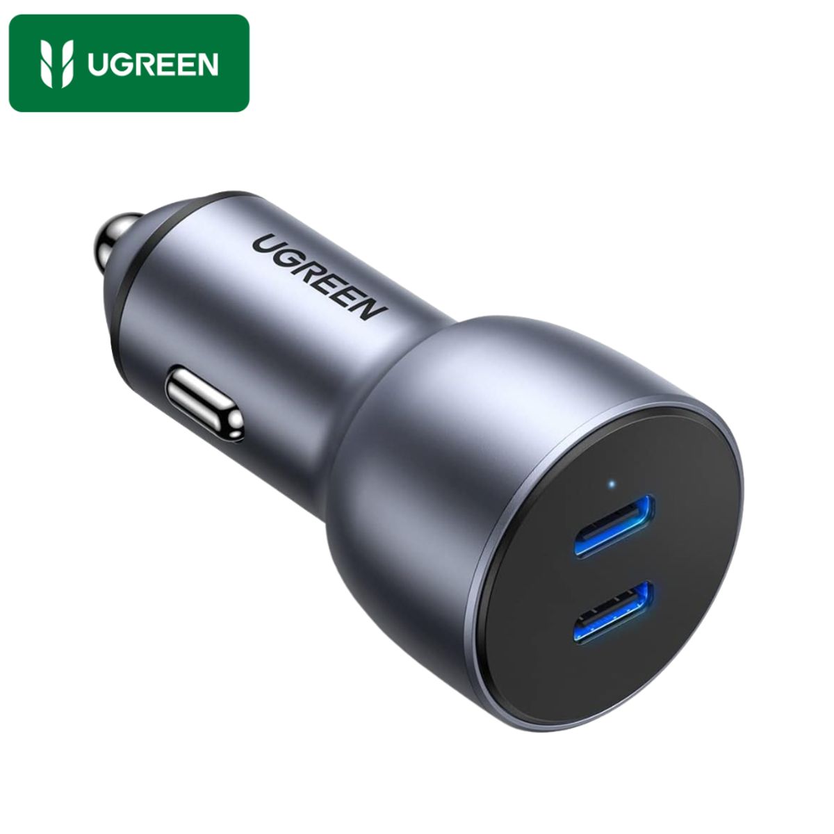 UGREEN - Cargador UGREEN de Auto Carro Carga Rápida 50W 2 Puertos USB Tipo C