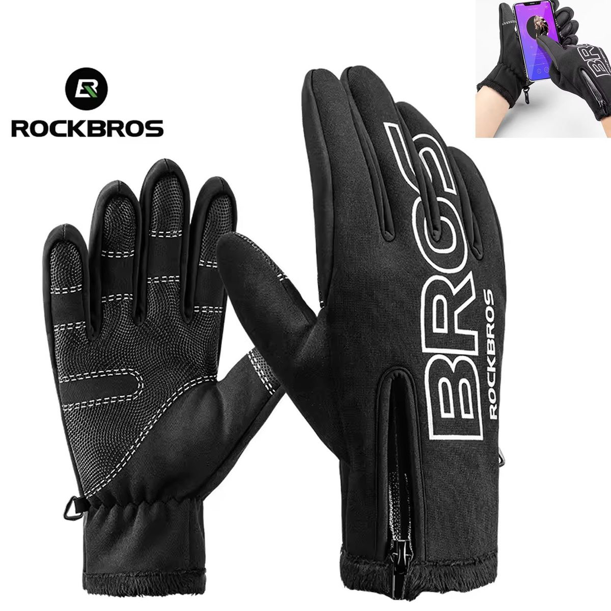 ROCKBROS - GUANTES LARGOS CALENTADOR CICLISMO MOTO ROCKBROS TALLA L